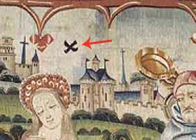 Arazzo della Chiesa Collegiale di Notre Dame di Beaume con croce di sant'Andrea